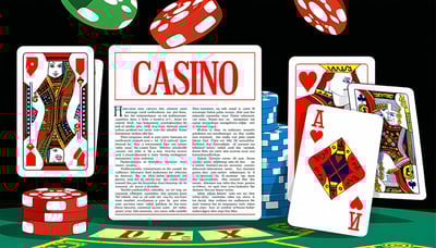 Newsletter illustration featuring casino and rummy themes Newsletter illustration featuring casino and rummy themes